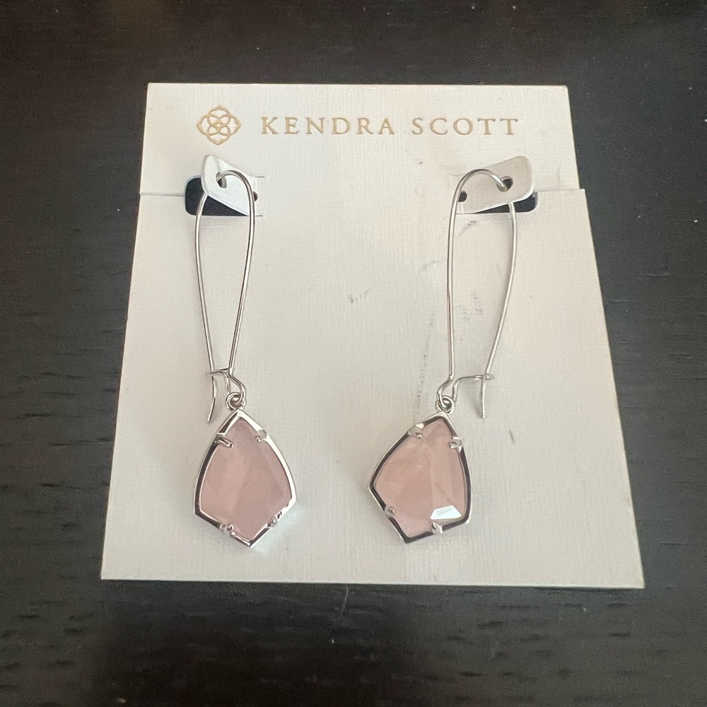 Kendra Scott Carinne Drop Earrings in Rose Quartz
